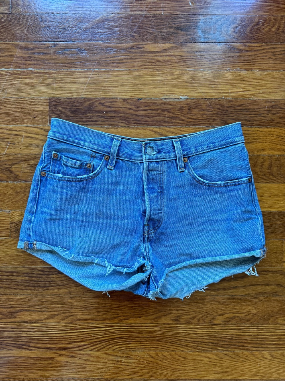 Levi's Medium Blue Denim Cutoff Shorts